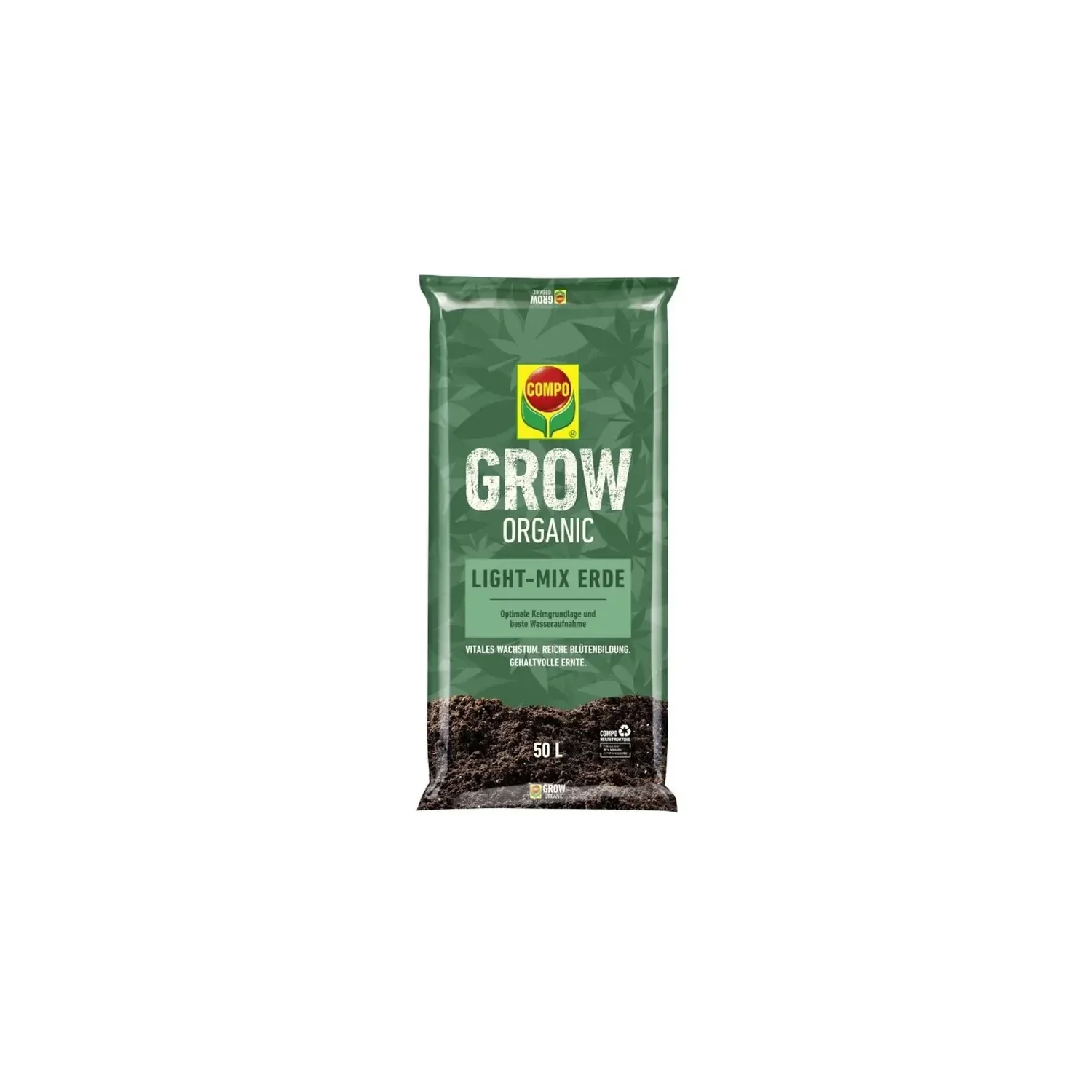 Compo Grow Organic Light-Mix Erde 50 L Bio Blumenerde Substrat