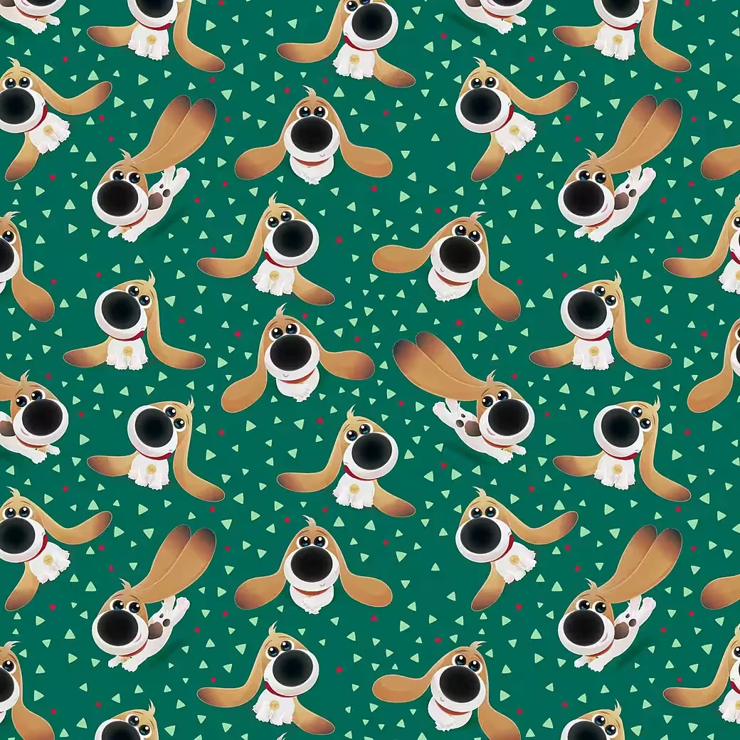 Lizenzstoff Jersey Stoff Pets – Hunde grün