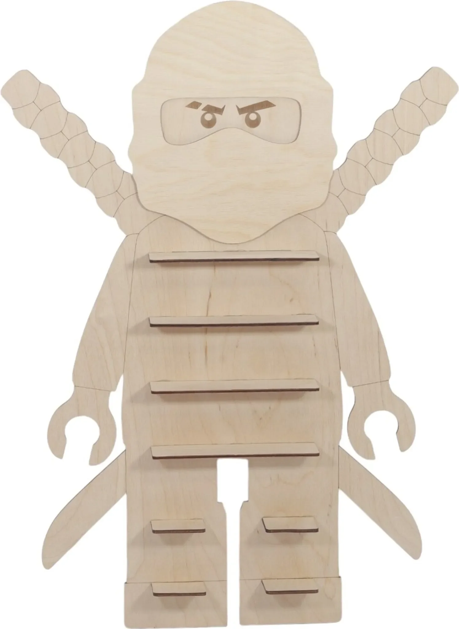 Regal-Aussteller „LEGO NINJA GO“ – Holzdisplay mit 8 Ablagen