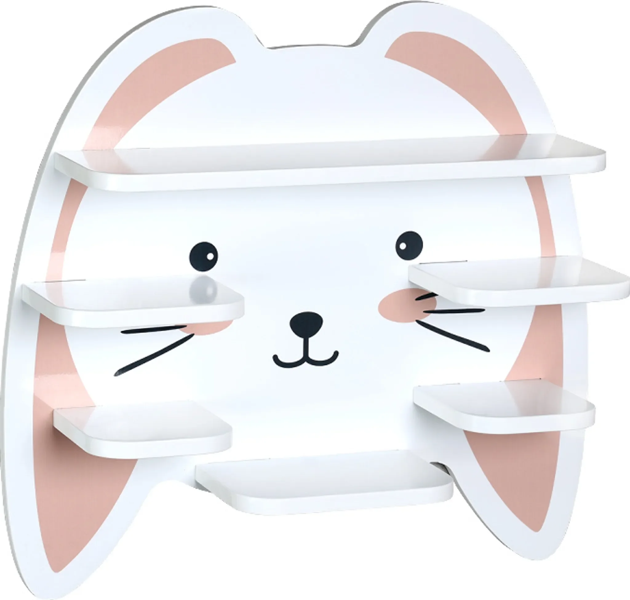 KESPER® Kinderregal „Hase“ – Wandregal 45 × 12 × 42 cm, Rosa/Weiß