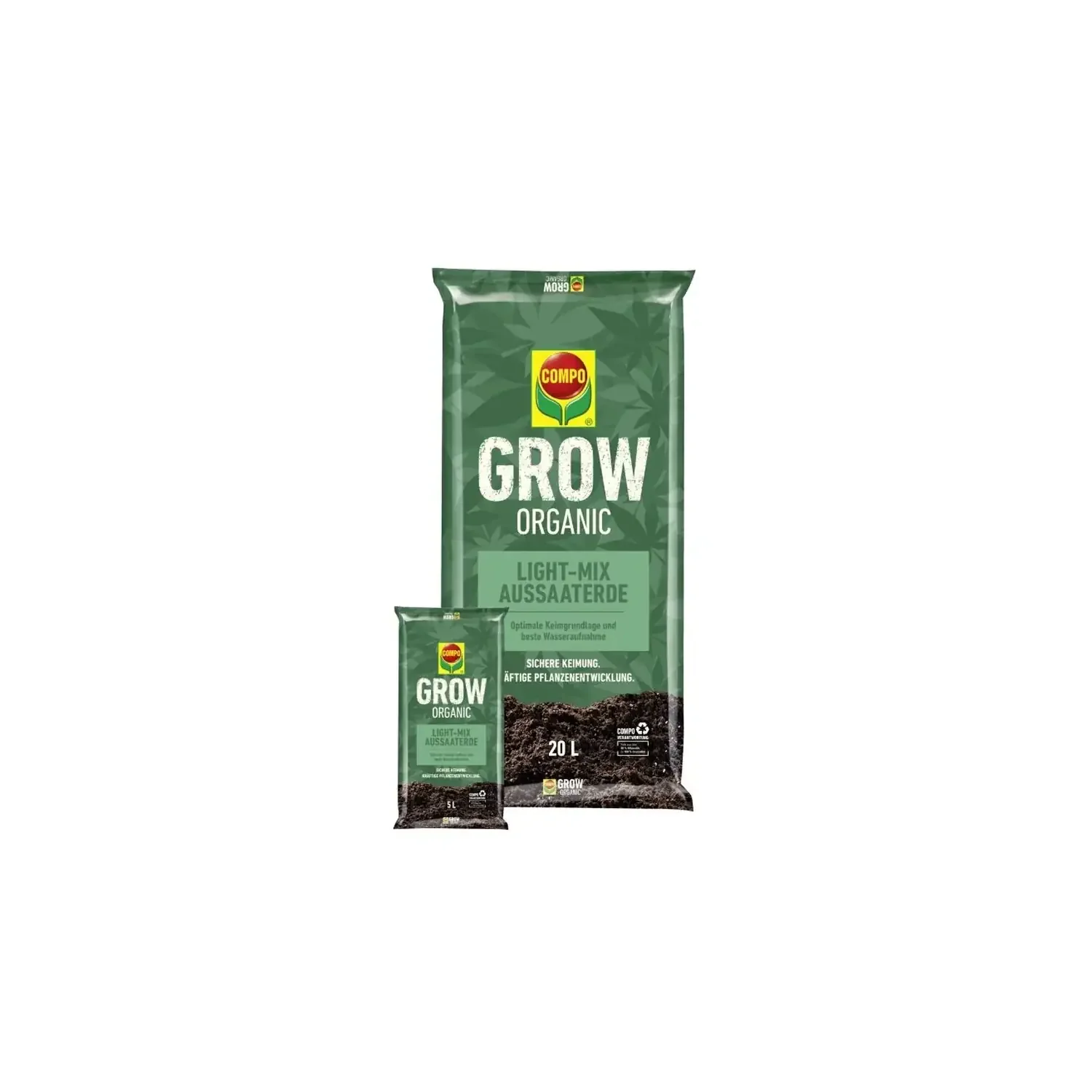COMPO - Grow Organic Aussaaterde 20 L Bio Anzuchterde für Saatgut