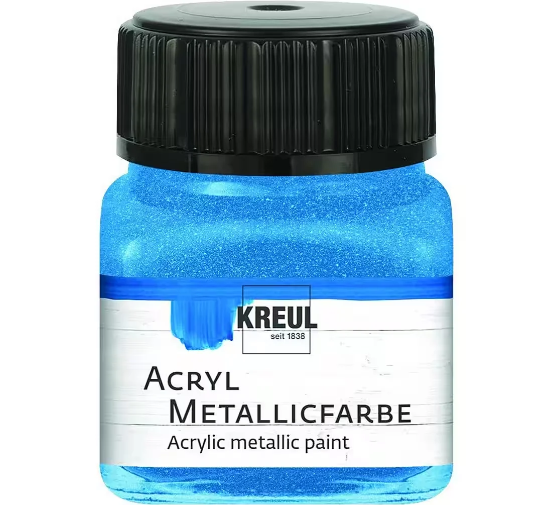 KREUL Acryl Metallicfarbe – Blau, 20 ml