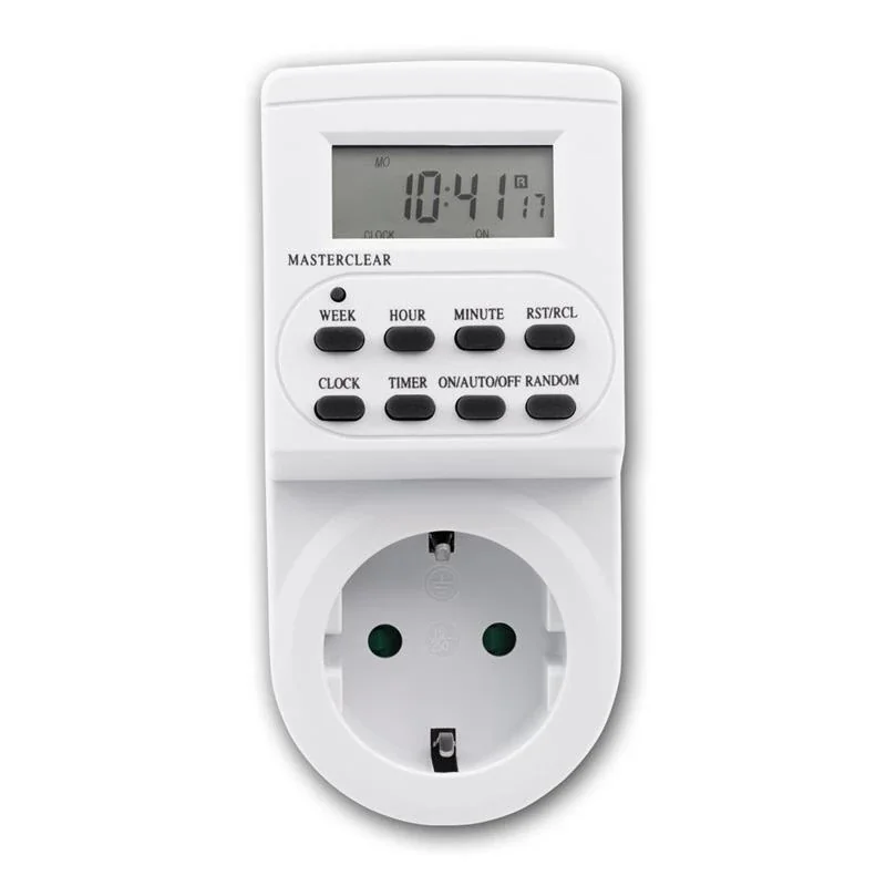 Digitale Zeitschaltuhr LCD, 10 Programme, Zufallsfunktion