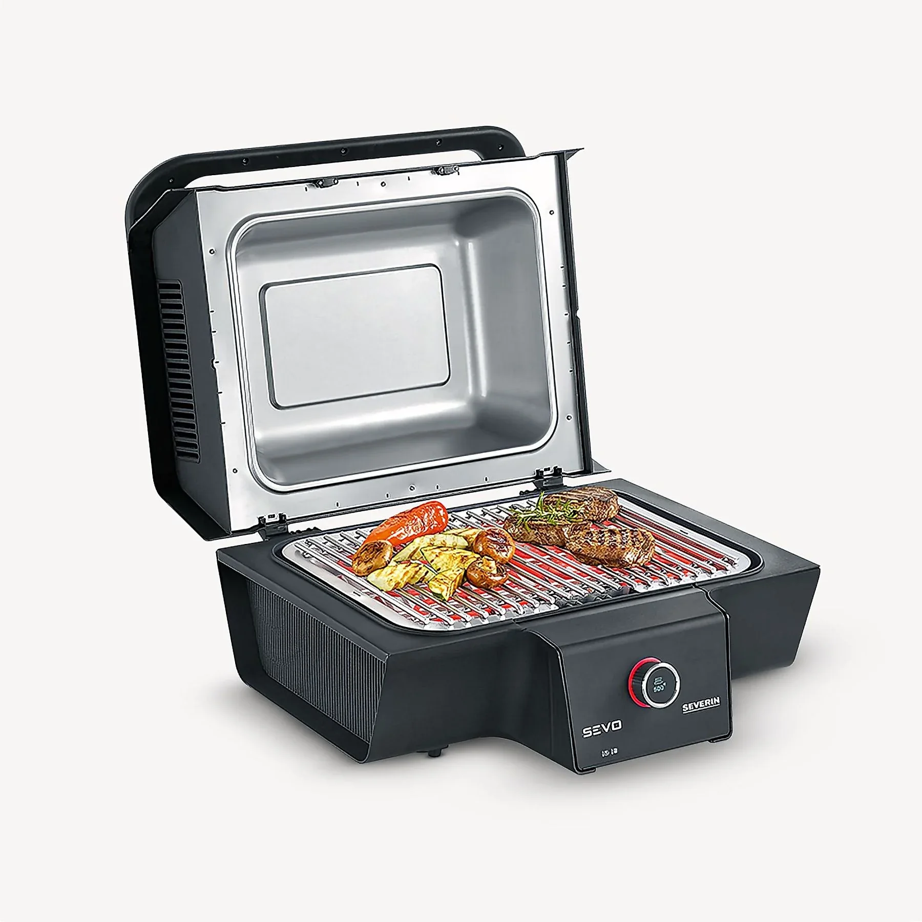 SEVERIN SEVO GT PG 8106 Elektrogrill Schwarz Silber