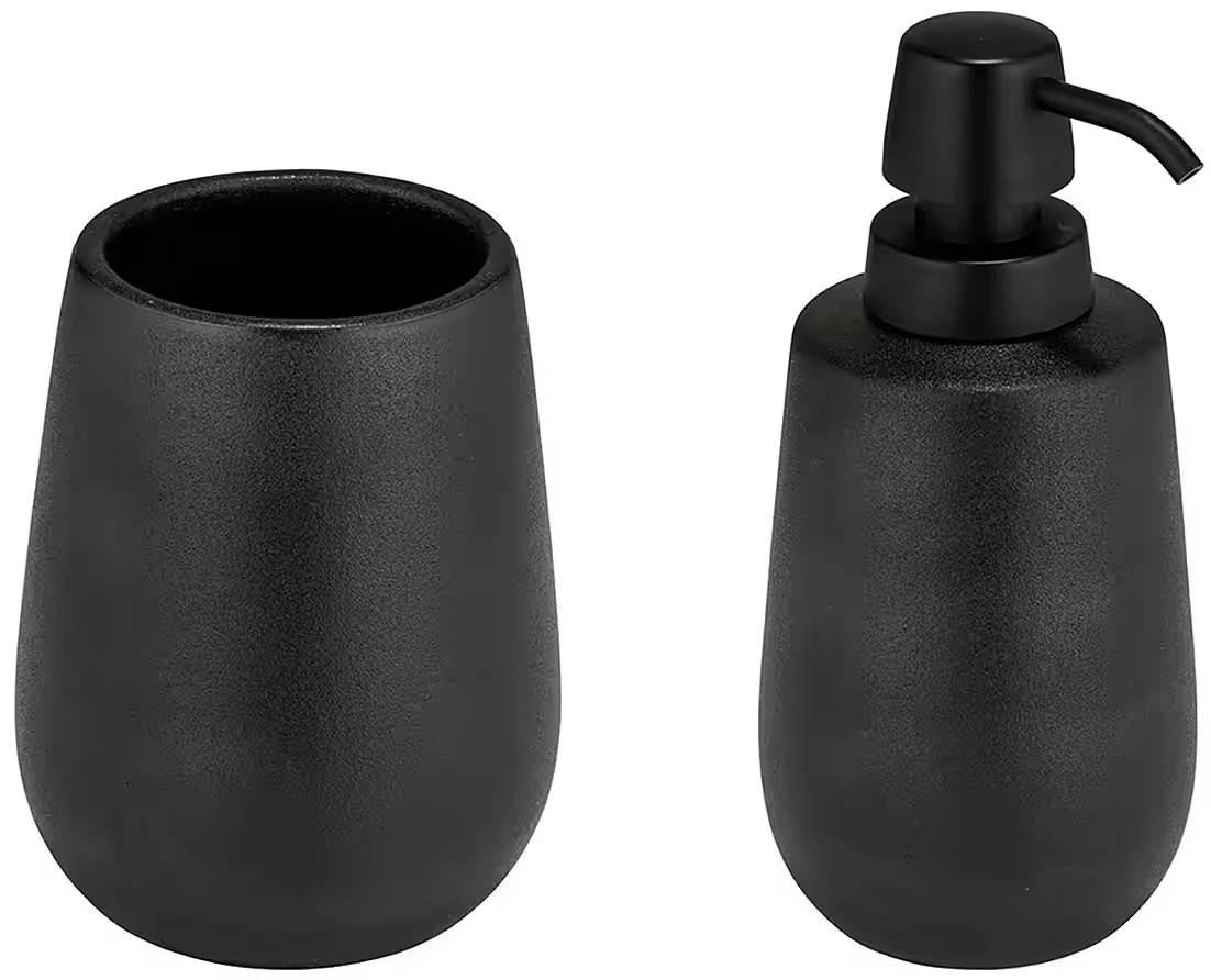 Badaccessoire-Set Modell Nerno – 2-teilig, Schwarz