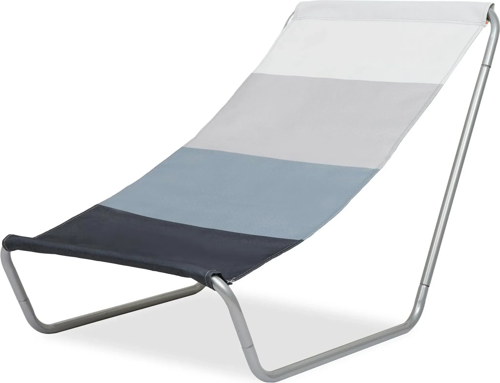 FEBE Sonnenliege Strandliege Liegestuhl Garteliege Grau gestreift