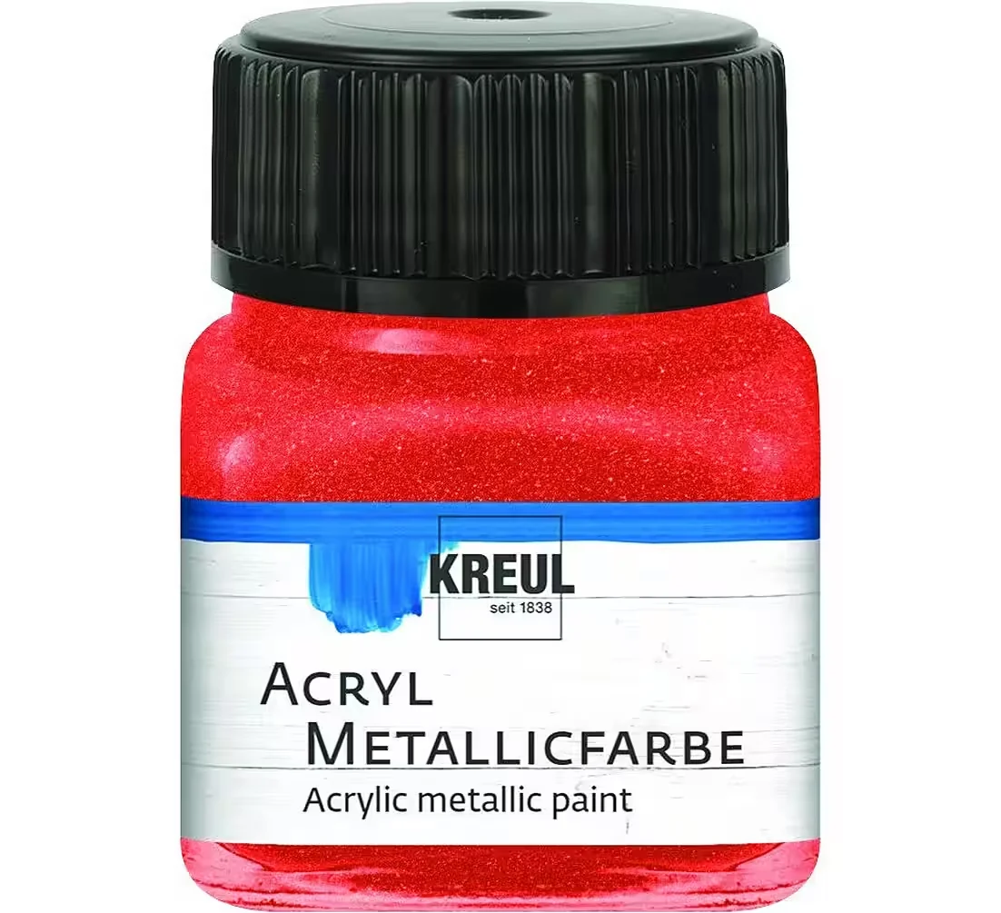 KREUL Acryl Metallicfarbe – Rot, 20 ml