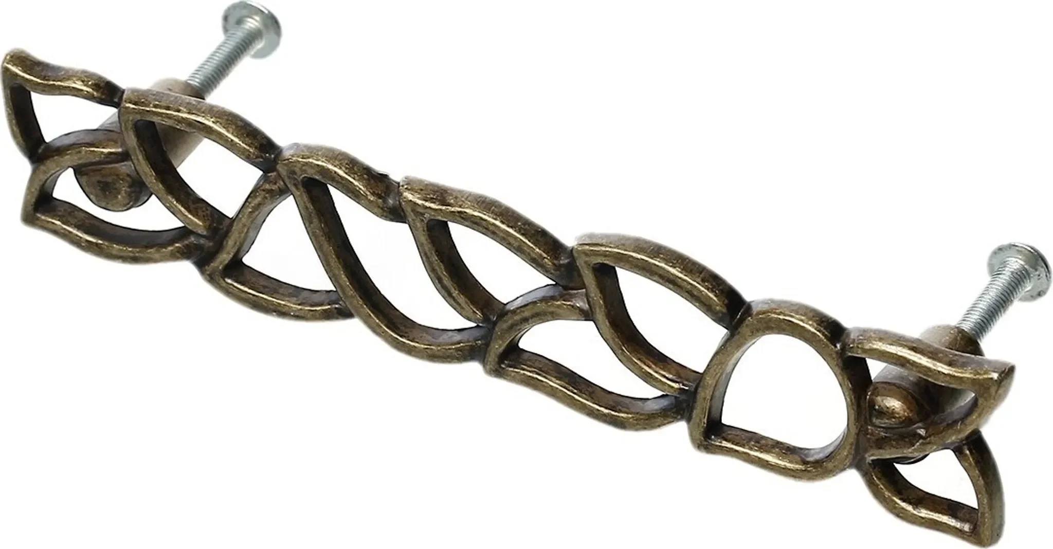 Möbelgriff Schubladengriff / Türgriff – 12,4 cm, Antikmessing