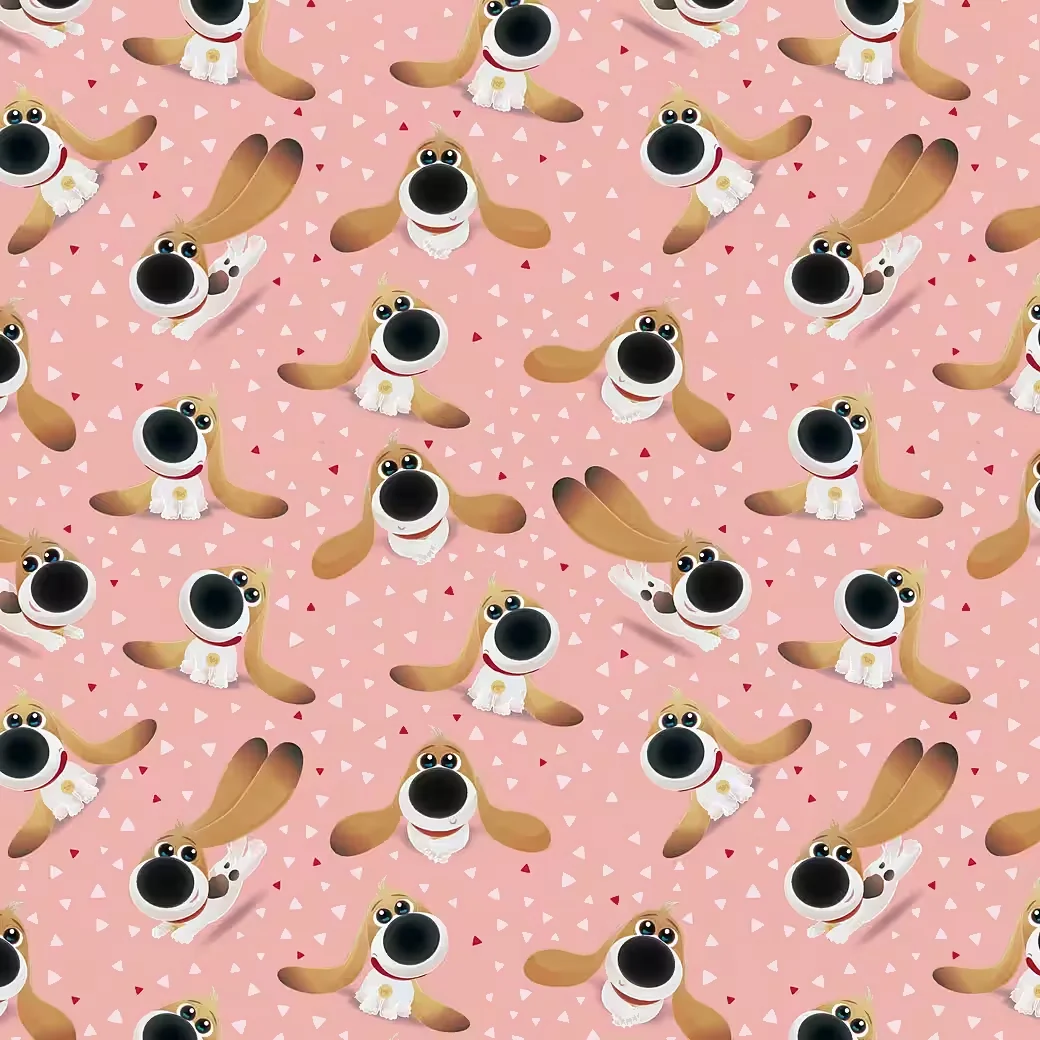 Lizenzstoff Jersey Stoff Pets – Hunde rosa