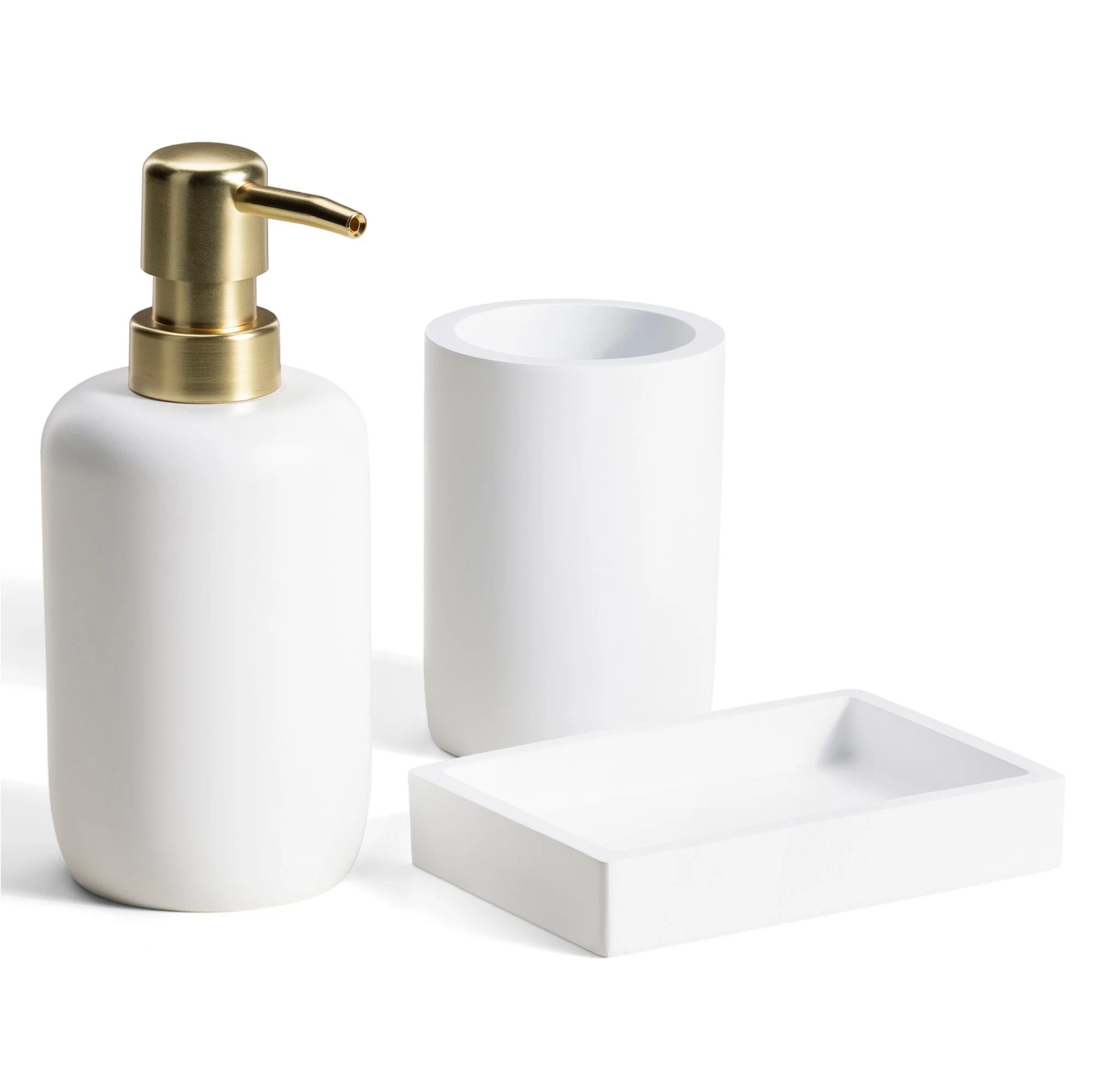 Badaccessoire-Set 3-teilig – Weiß