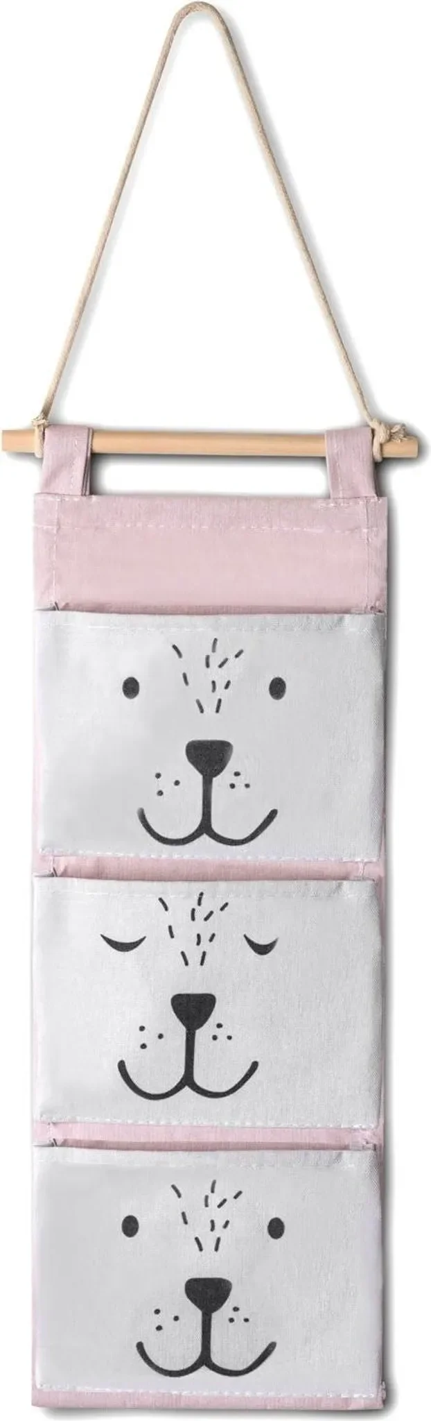 Hängender Spielzeug-Organizer „Nukido“ – Pink, mit 3 Taschen