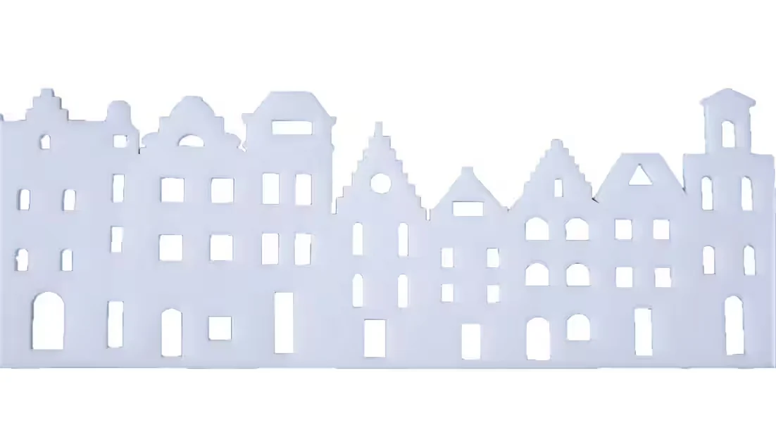 Fensterdekoration Winterdeko – Häuser-Zeile