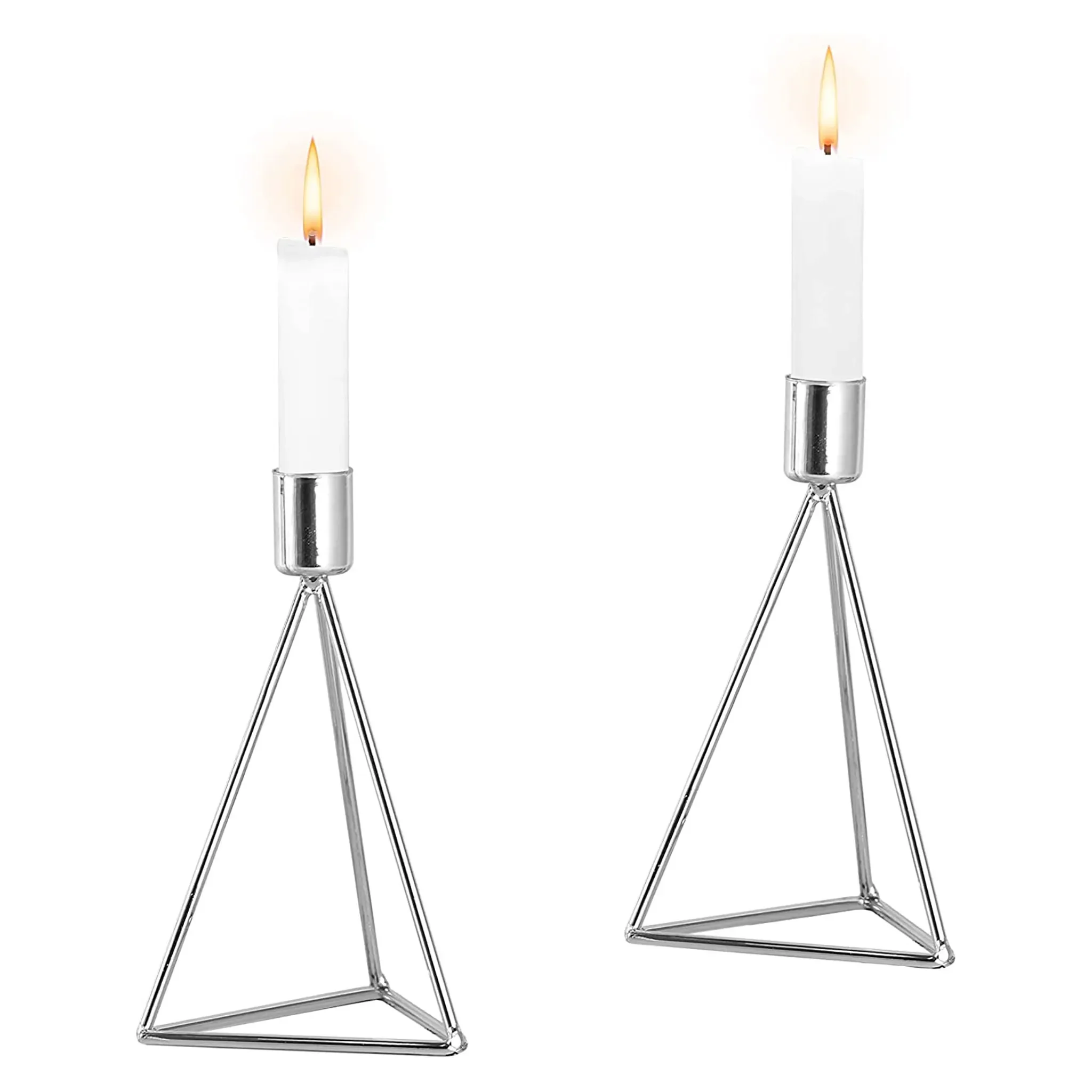 ECHTWERK 2-teiliges Teelicht-/Kerzenhalter Set "Modern Small" – Silber