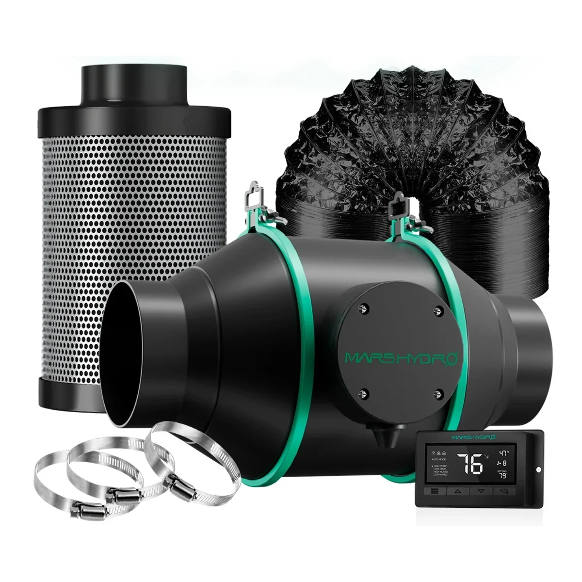 Mars Hydro - Abluftset Klimasteuerung bis 350 m3 h für Growbox