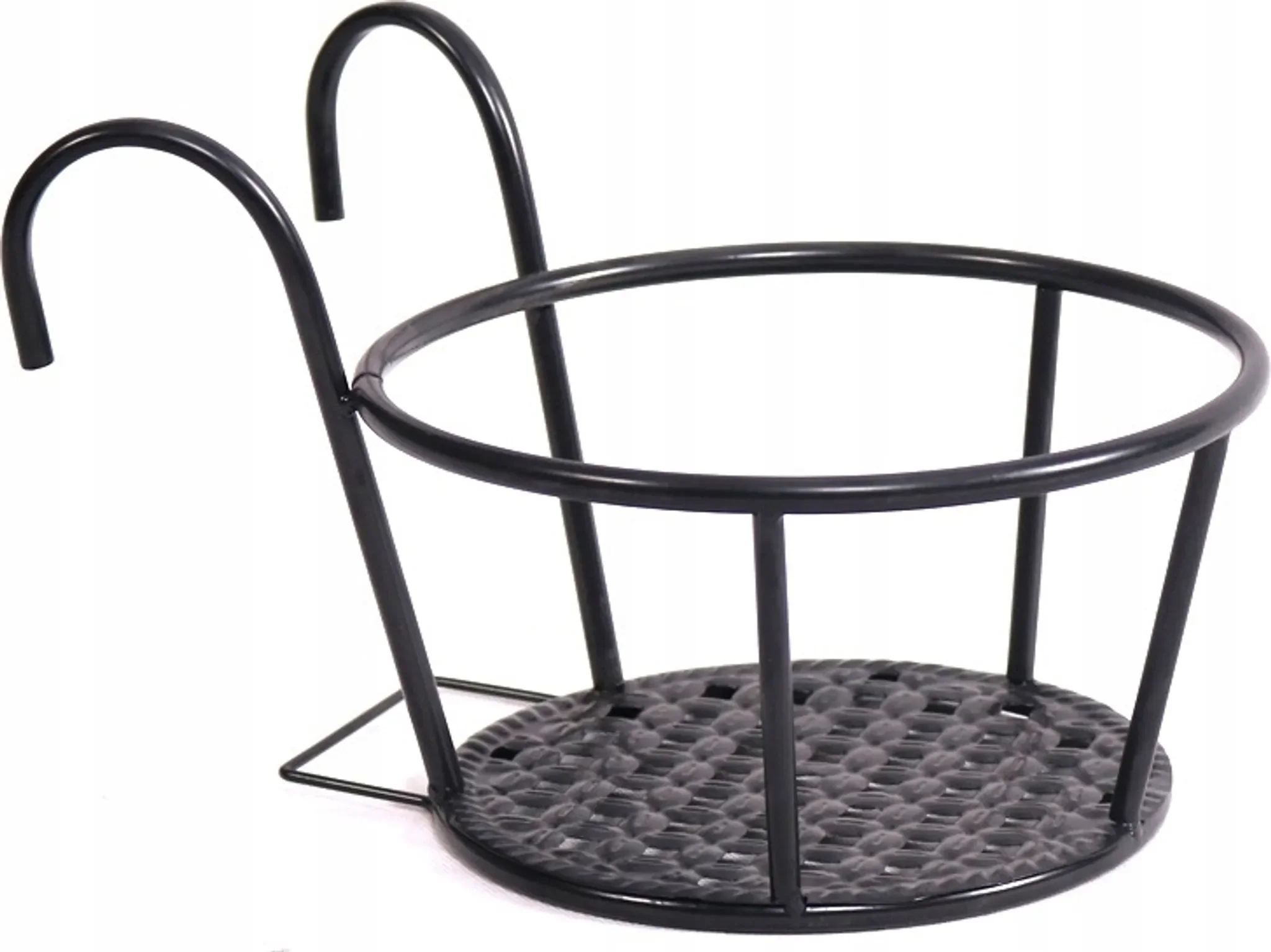 Balkon-Blumentopf Metall – Schwarz, 22 cm