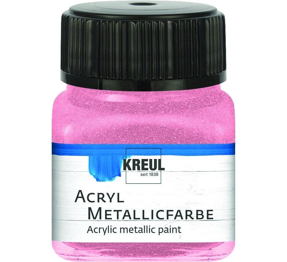 KREUL Acryl Metallicfarbe – Rosa, 20 ml