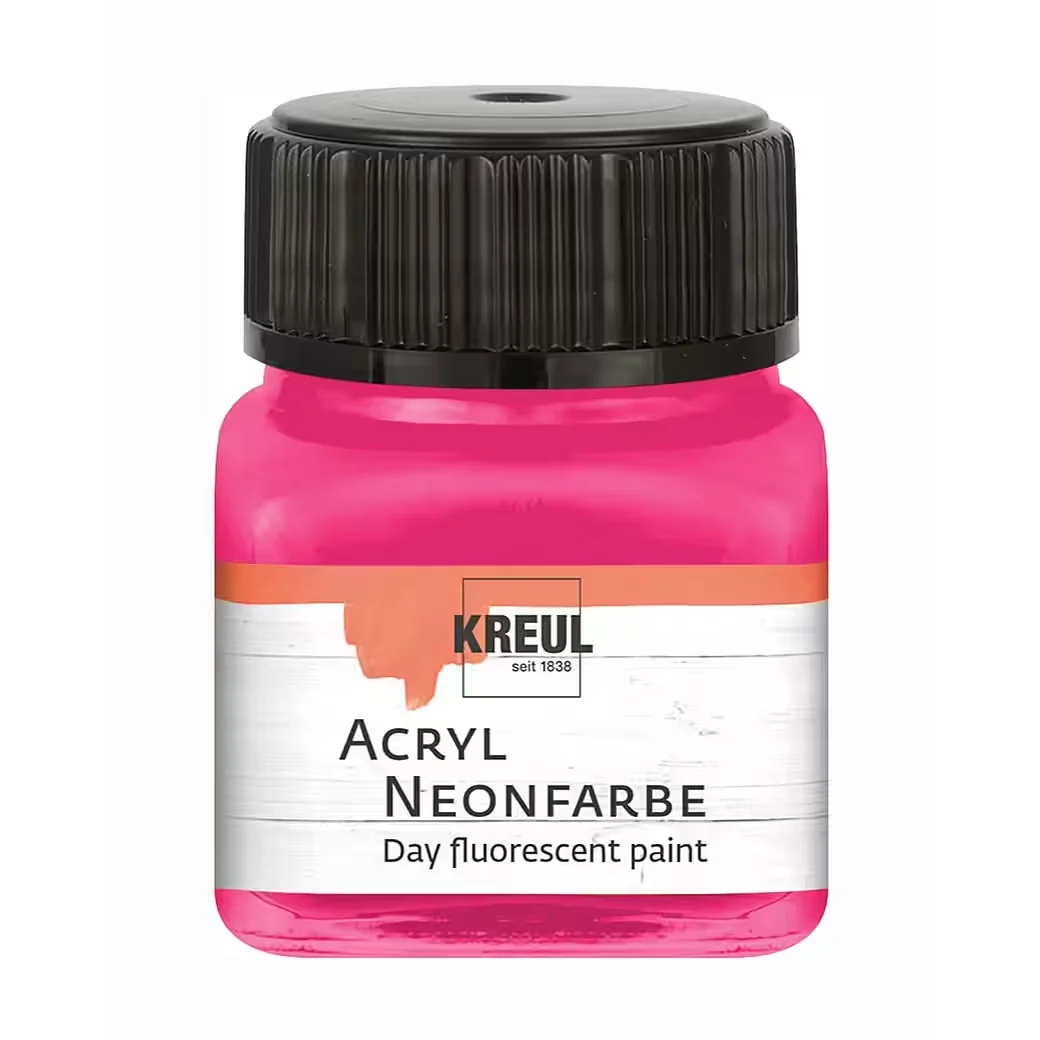 KREUL Acryl Neonfarbe – Neonpink, 20 ml