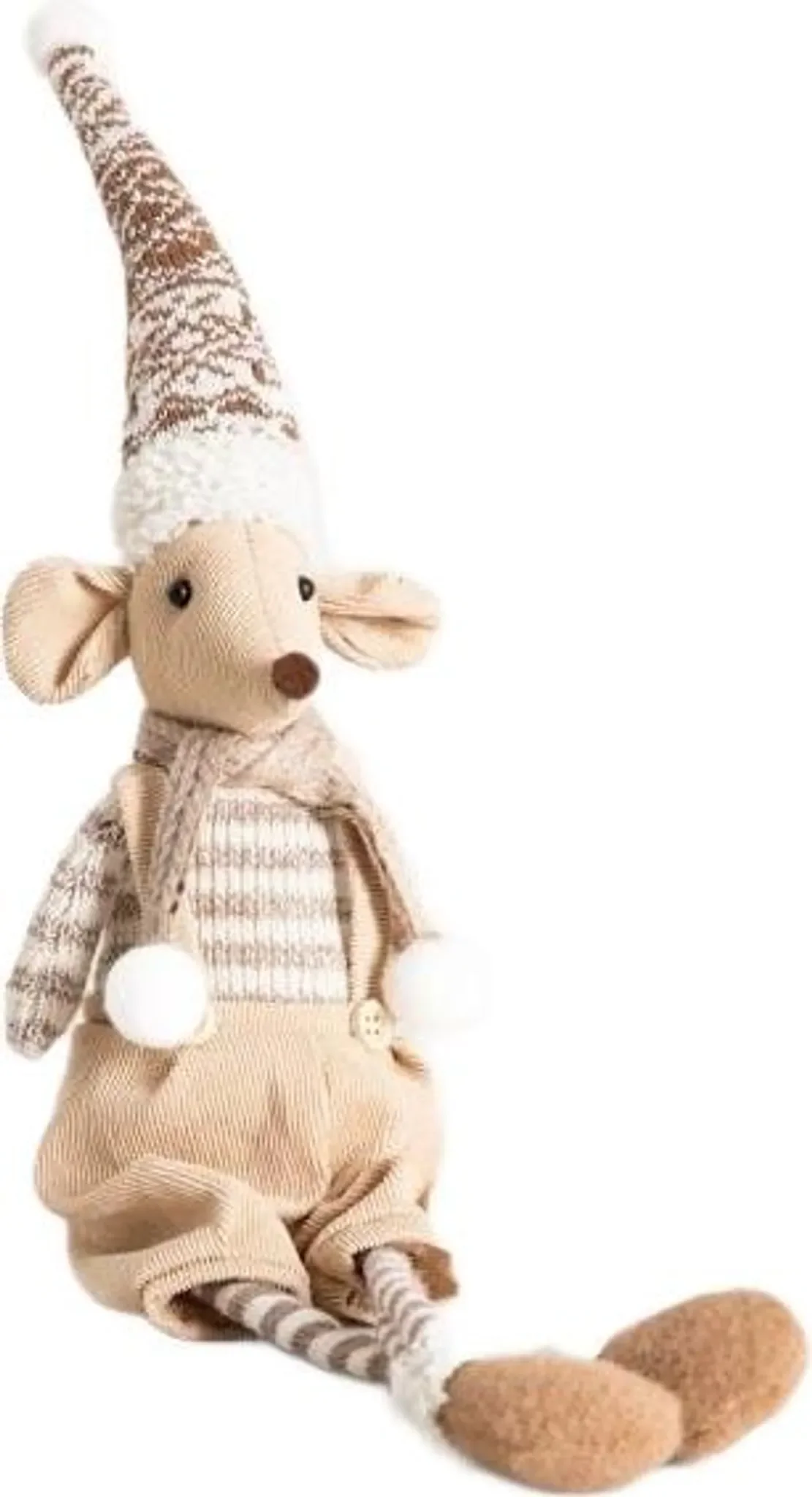 HOMLA „RATTO“ Weihnachts-Deko – Sitzende Maus, 50 cm, Beige